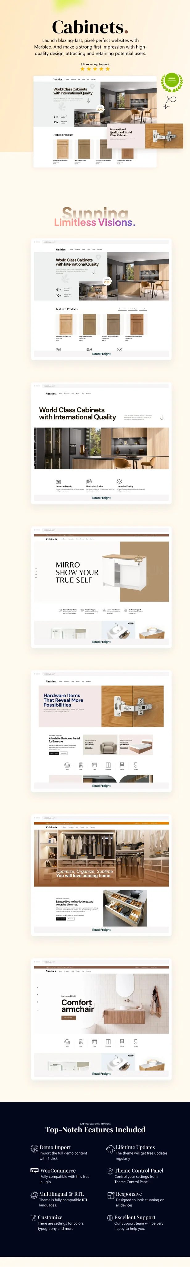 Features of Cabinets - Kitchen & Bathroom vanities Store WordPress Theme