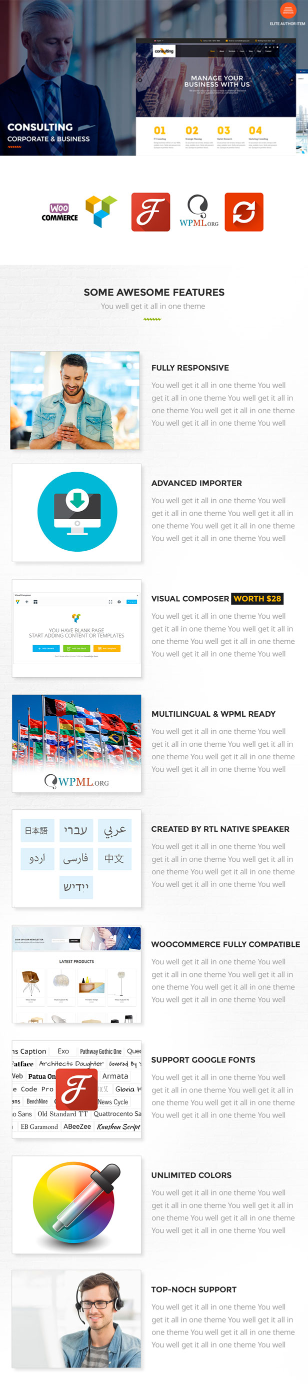 premium consulting, business, corporate WordPress theme