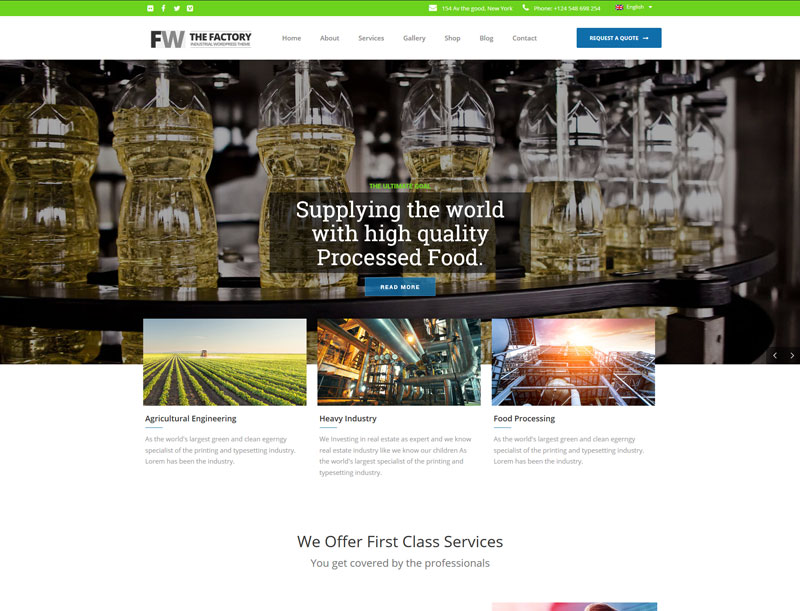 Manufacturing - Factory & Industrial Business WordPress Theme