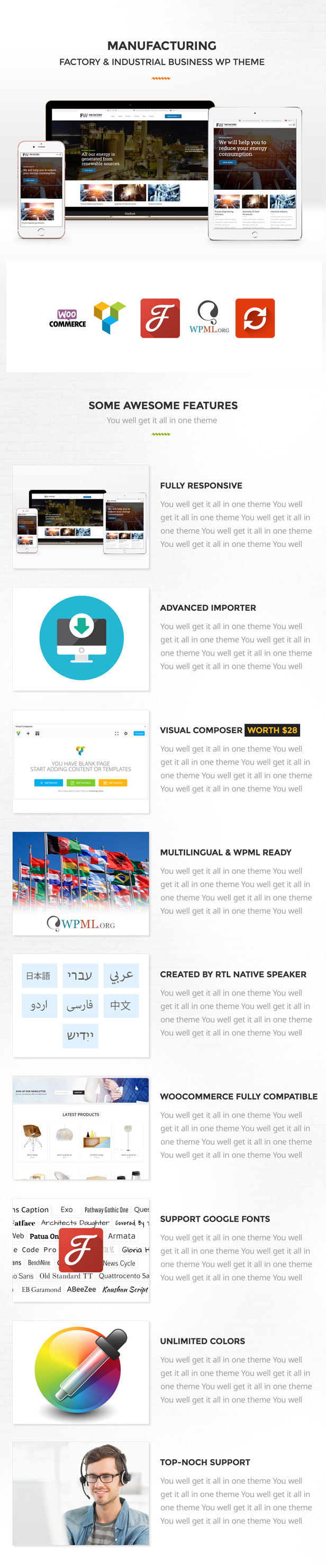 Manufacturing - Factory & Industrial Business WordPress Theme