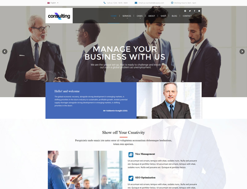 Consulting theme online shop