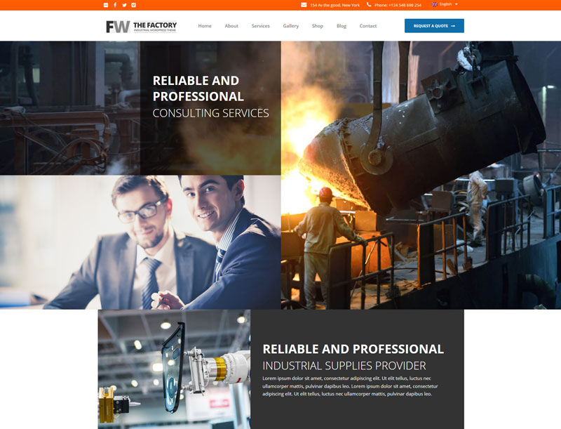 Manufacturing - Factory & Industrial Business WordPress Theme